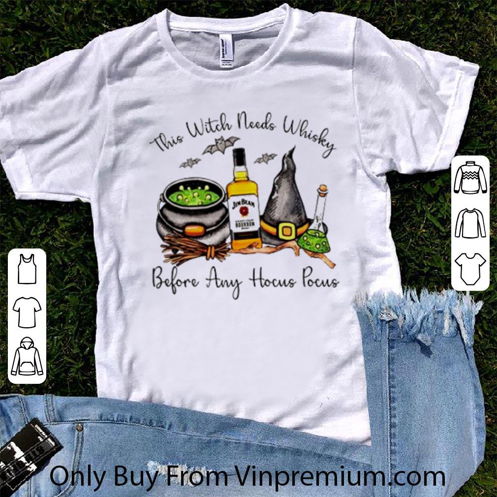 Official This Witch Needs Whisky Jim Beam Before Any Hocus Pocus Halloween shirt 6
