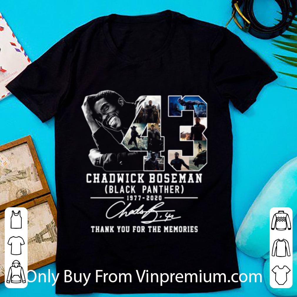 Great 43 Years 1977 2020 Chadwick Boseman Black Panther Thank You For The Memories Signature shirt 6