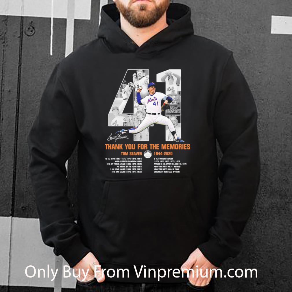 Great 41 Tom Seaver 1944 2020 Thank You For The Memories Signature shirt