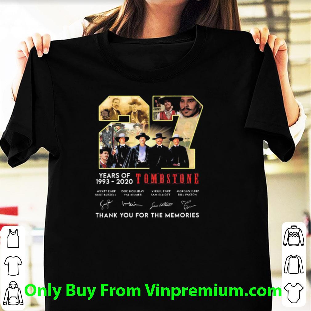 Original 27 Years Of 1993 2020 Tombstone Thank You For The Memories Signatures shirt 7