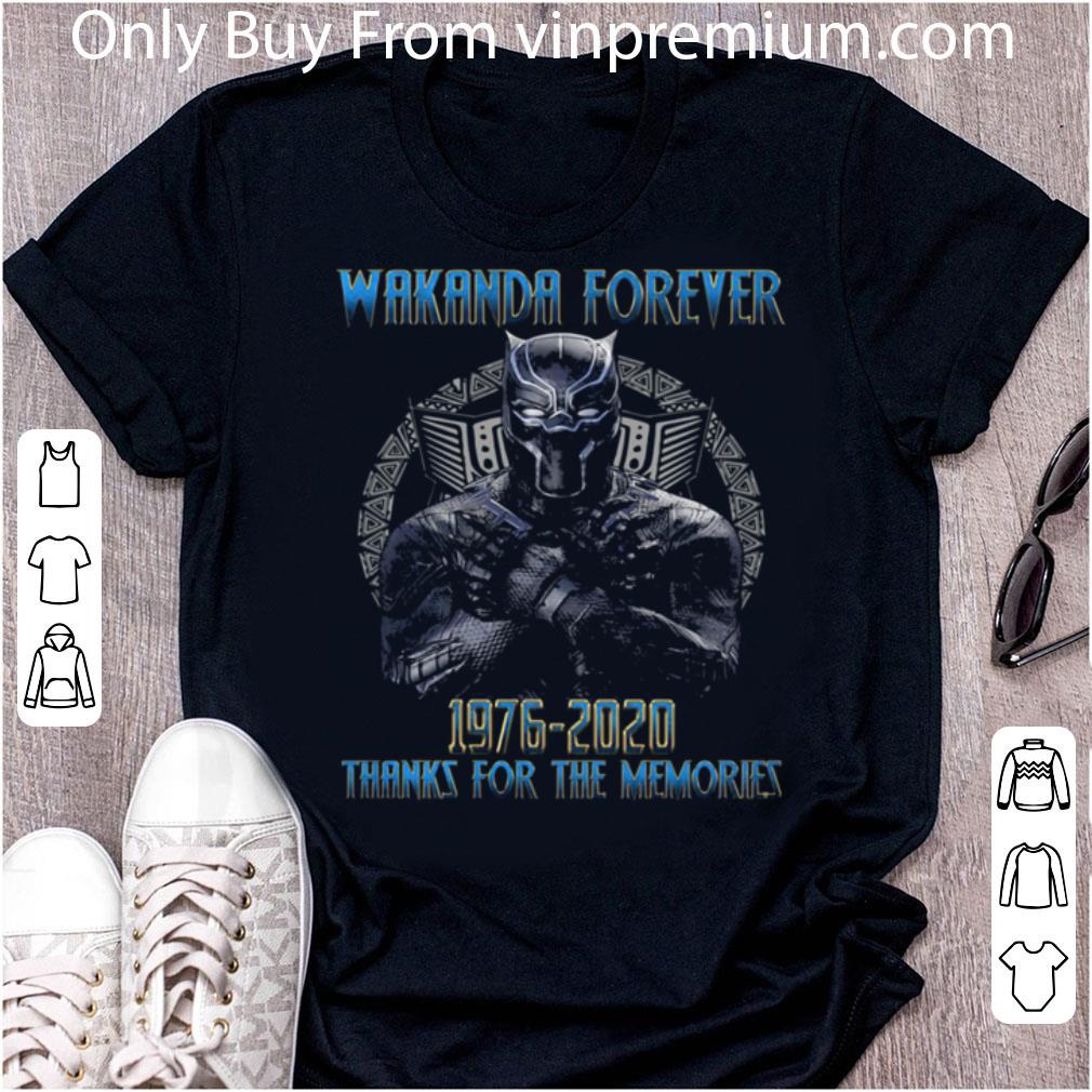 Official Black Panther Rip Chadwick Actor Wakanda Forever 1976 2020 Thanks For The Memories shirt 7