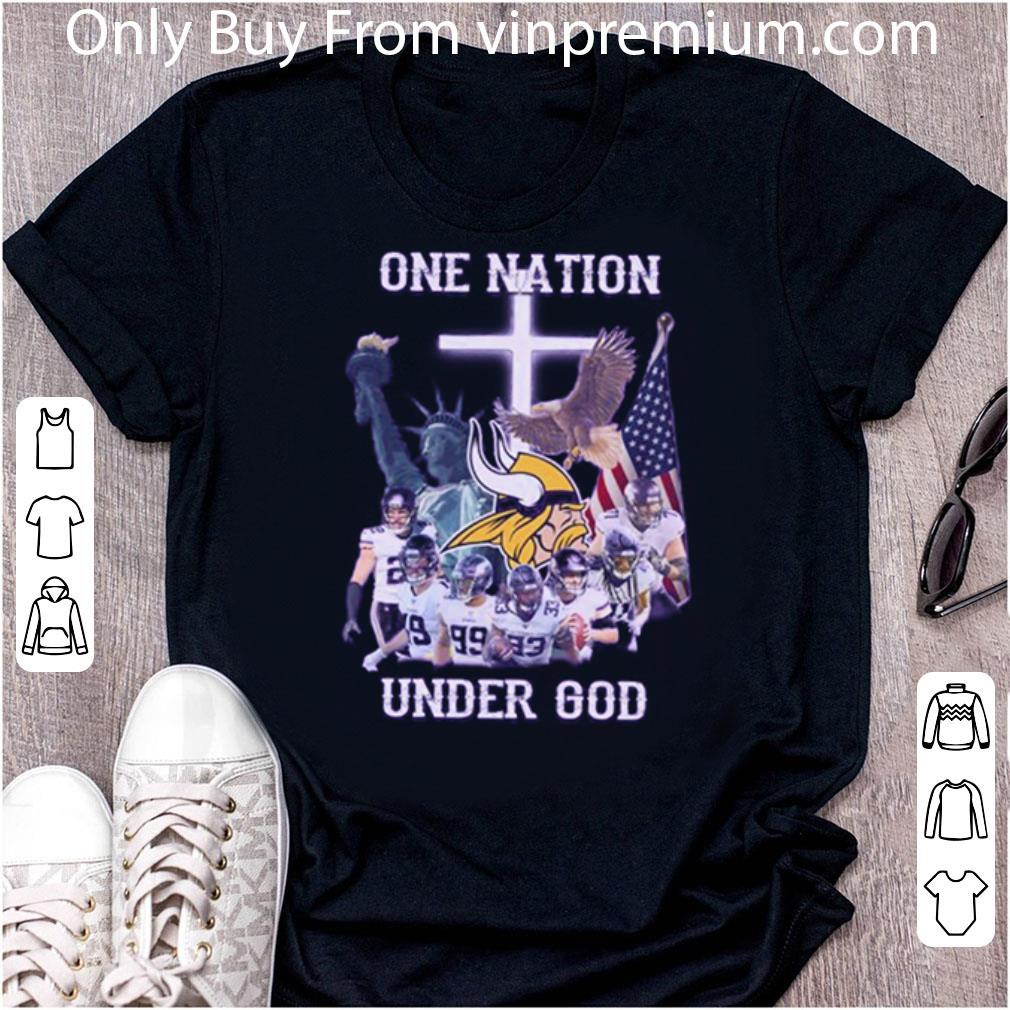 Pretty Statue Of Liberty American Minnesota Vikings One Nation Under God shirt 7