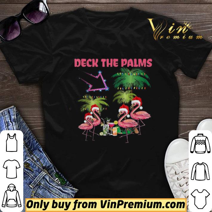 Flamingo Merry Christmas Deck the Palms shirt sweater 6
