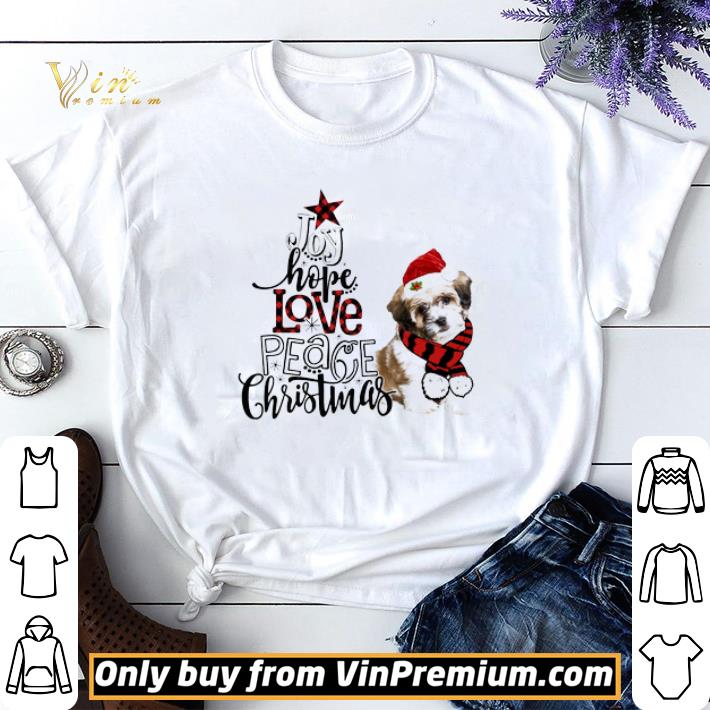 Joy Hope Love Peace Christmas Shichon shirt sweater 6