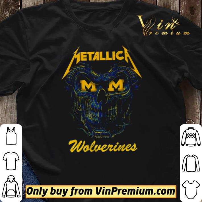 Skull metallica Michigan Wolverines football shirt sweater Skull metallica Michigan Wolverines football shirt sweater 3