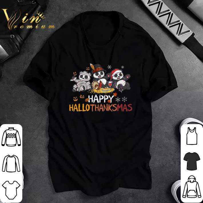 Nice Panda Happy Hallothanksmas Happy Halloween Thanksgiving Merry Christmas tshirt 7