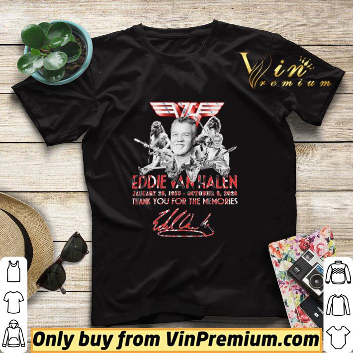 Eddie Van Halen january 26 1955 october 6 2020 thank you for the memories signature shirt sweater