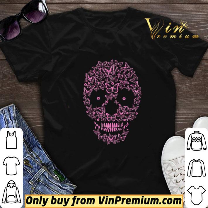 Pretty In Butterfly Pink Skull shirt sweater 6