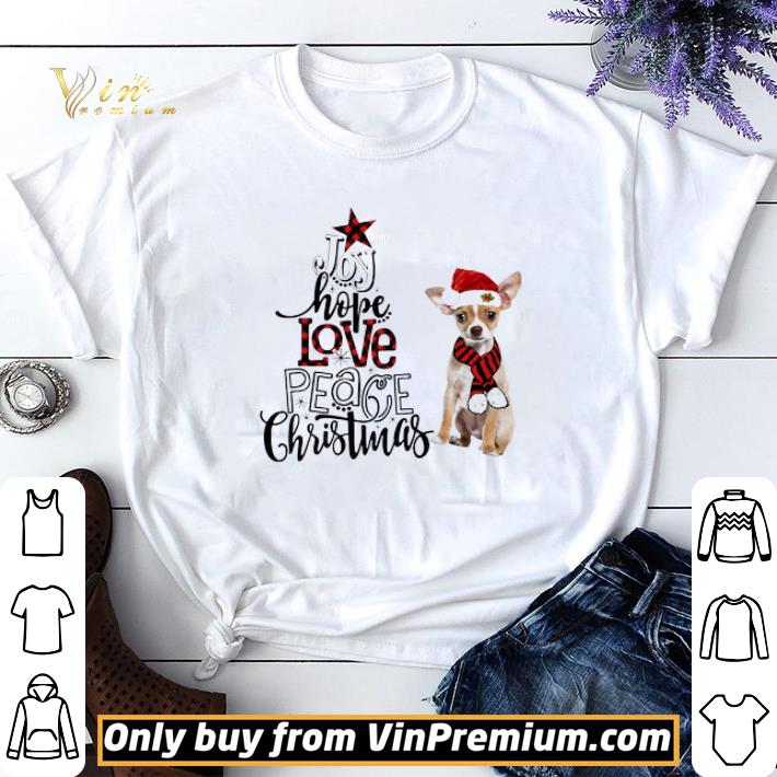 Joy Hope Love Peace Christmas Chihuahua shirt sweater 7