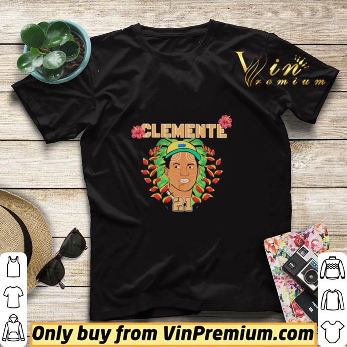 Roberto clemente 21 baseball player flowers art shirt sweater