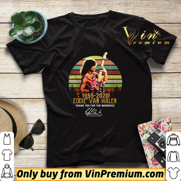 1955 2020 Eddie Van Halen thank you for the memories signature vintage shirt sweater