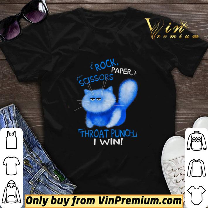 Cat Rock Paper Scissors Throat Punch I Win shirt sweater 6