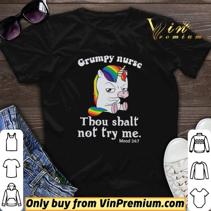 Unicorn Grumpy Nurse Thou Shalt Not Try Me shirt sweater 7
