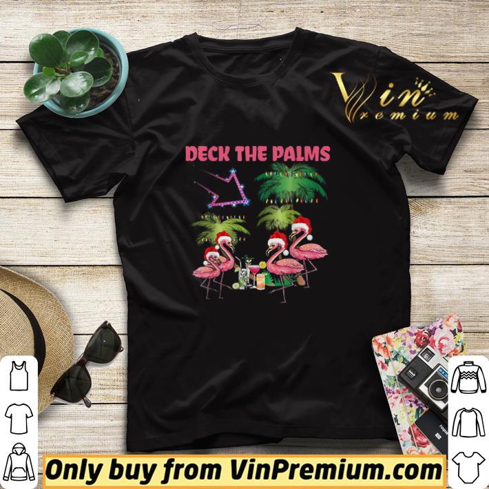 Flamingo Merry Christmas Deck the Palms shirt sweater