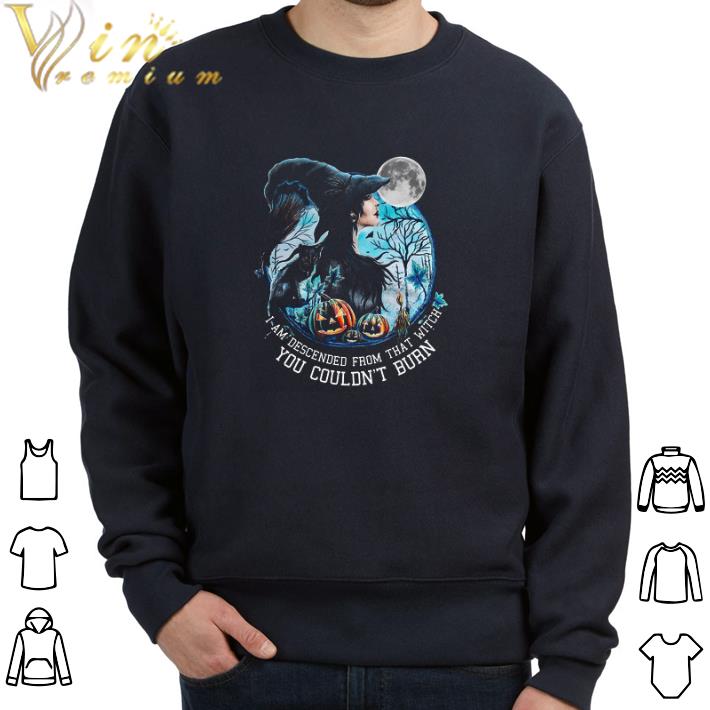 Original Halloween I Am Descended From That Witch You Couldn't Burn tshirt
