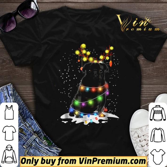 Black Pug Blinker Dog Christmas Light shirt sweater 6