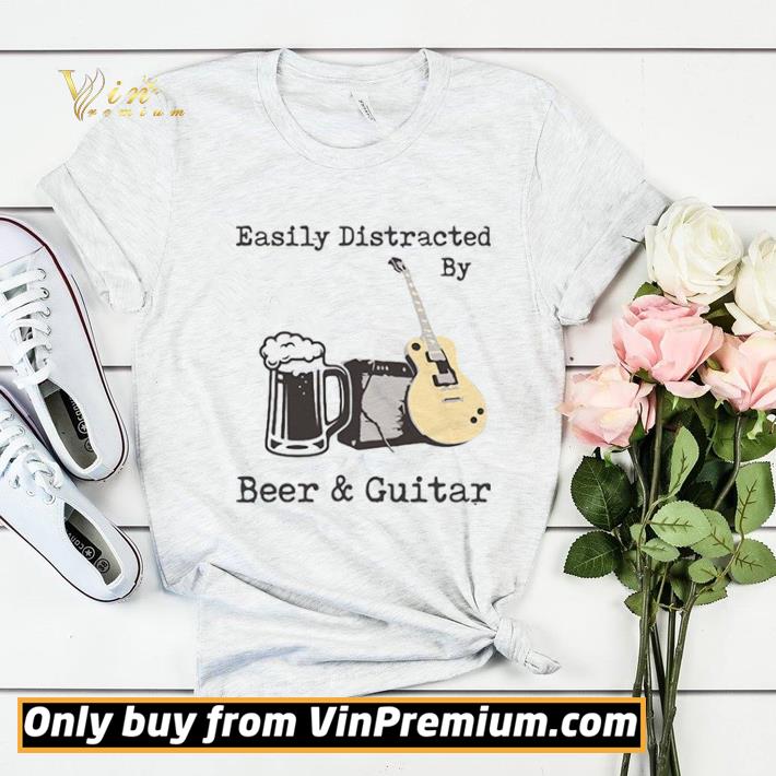 Easily Distracted By Beer And Guitar shirt sweater
