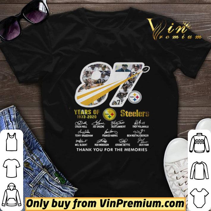 87 Steelers Years Of 1933 2020 Thank You For The Memories Signature shirt sweater 6