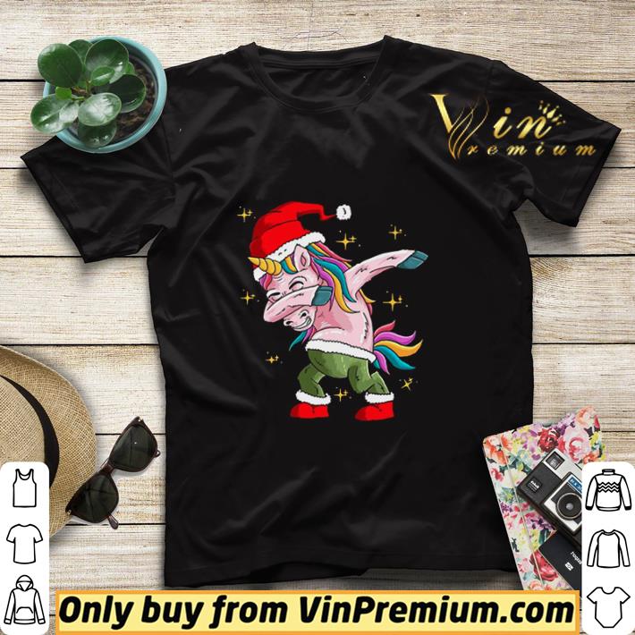 Santa Unicorn Dabbing Merry Christmas shirt sweater