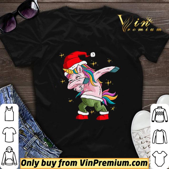 Santa Unicorn Dabbing Merry Christmas shirt sweater 7