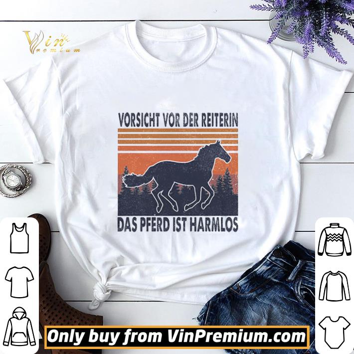 Horse Vorsicht Vor Der Reiterin Das Pferd Ist Harmlos Vintage Retro shirt sweater 7