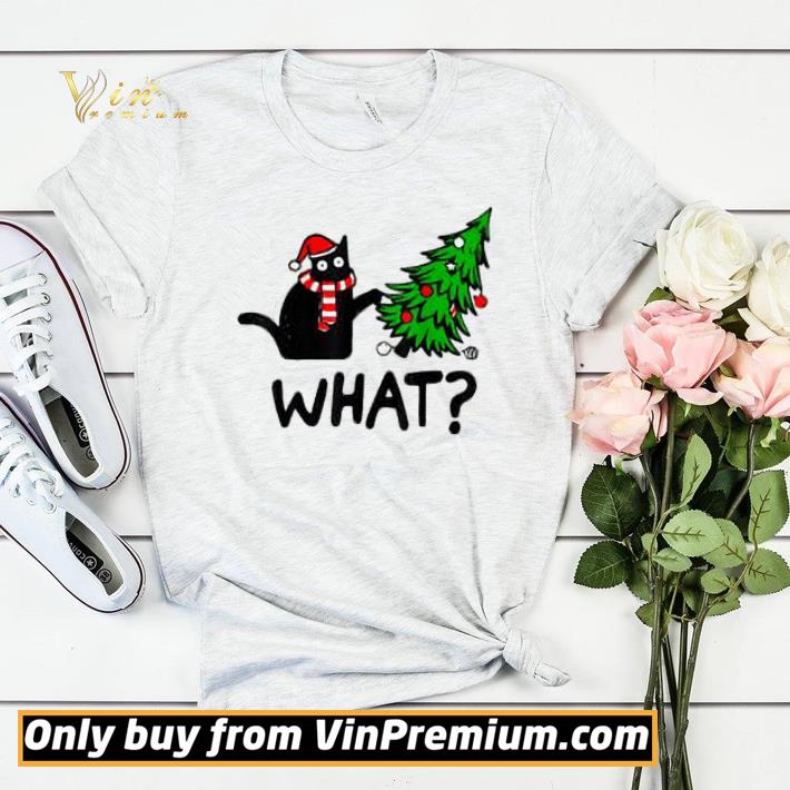 Black Cat Gift Pushing Christmas Tree Over Cat What shirt sweater 7 Black Cat Gift Pushing Christmas Tree Over Cat What shirt sweater