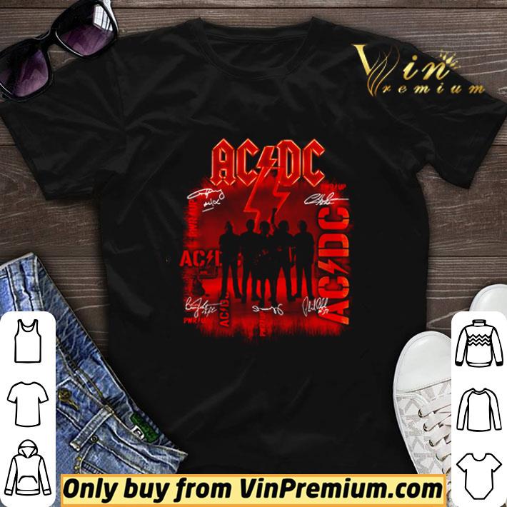 Ac Dc Rock Band Power up album signatures shirt sweater 6