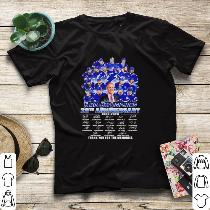 Top Tampa Bay Lightning 28th anniversary 1992-2020 thank you for the memories shirt sweater