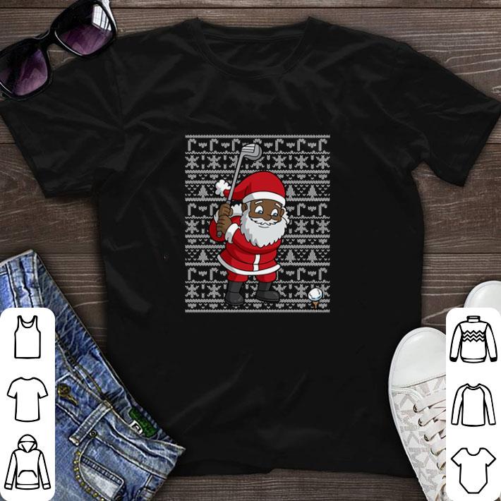 Nice Black African American Santa Claus Golf Ugly shirt sweater 7