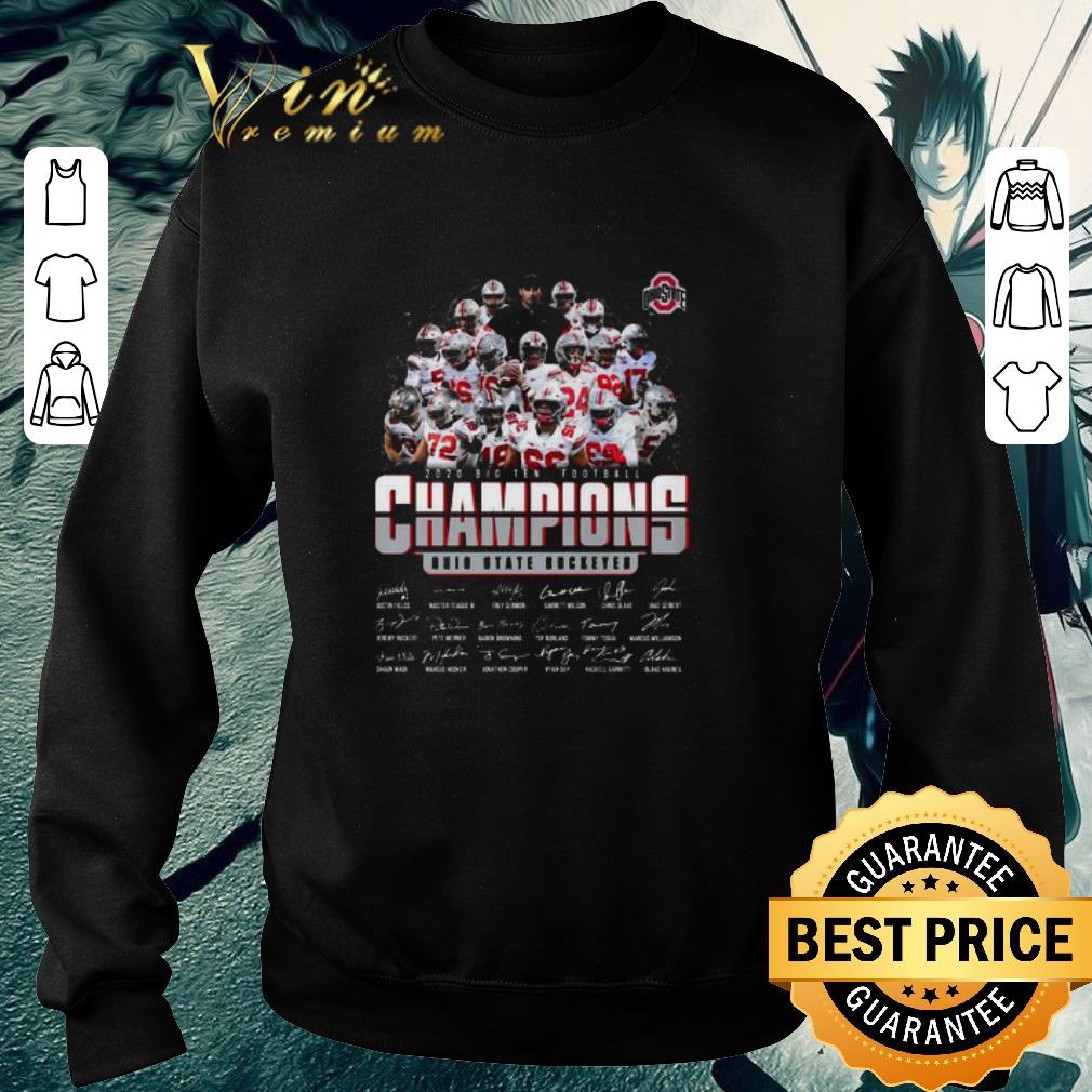 Awesome 2020 Big Ten Football Champions Ohio State Buckeyes Signatures shirt 7 Awesome 2020 Big Ten Football Champions Ohio State Buckeyes Signatures shirt