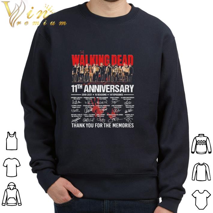 Top The Walking Dead 11th anniversary 2010 2021 10 Seasons 147 Episodes thank you for the memories signatures tshirt sweatshirt 7 Top The Walking Dead 11th anniversary 2010 2021 10 Seasons 147 Episodes thank you for the memories signatures tshirt sweatshirt