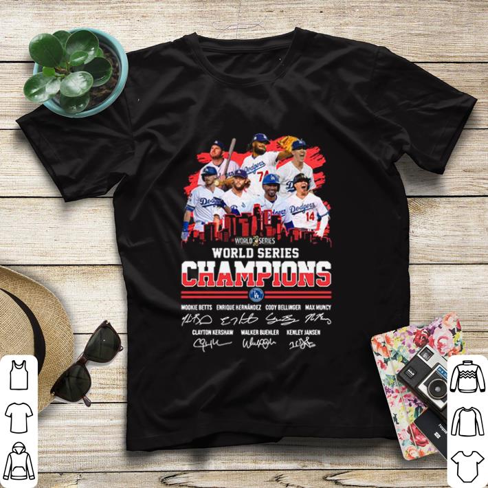 Original Los Angeles Dodgers 2020 World Series Champions Signatures shirt sweater
