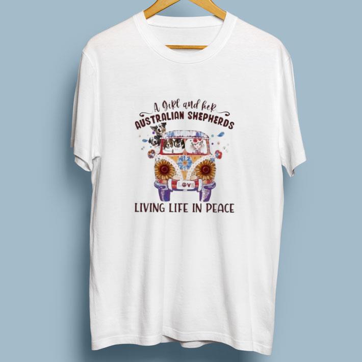 Original A girl and her Australian Shepherds living life in peace tshirt sweater 6