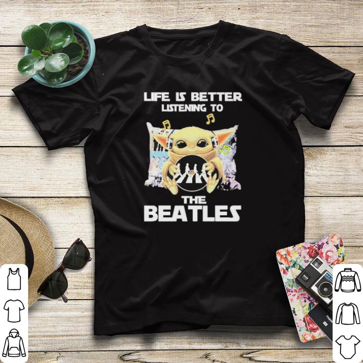 Original Baby Yoda hug The Beatles life is better listening to The Beatles shirt sweater