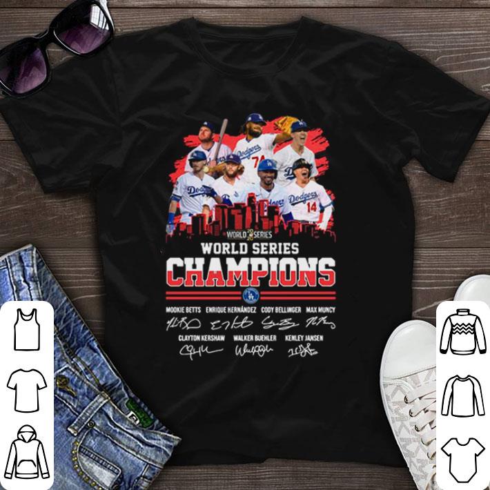Original Los Angeles Dodgers 2020 World Series Champions Signatures shirt sweater 6