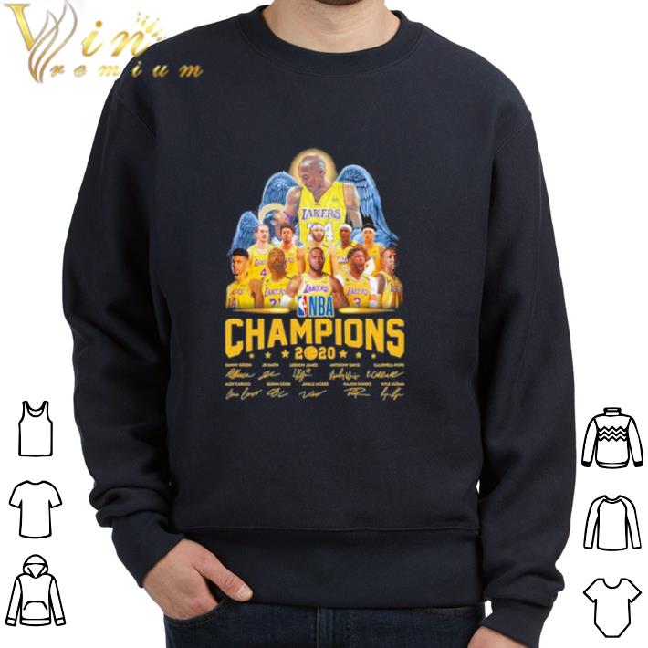 Original Kobe Bryant Angel Los Angeles Lakers player NBA Champions 2020 signatures tshirt sweatshirt