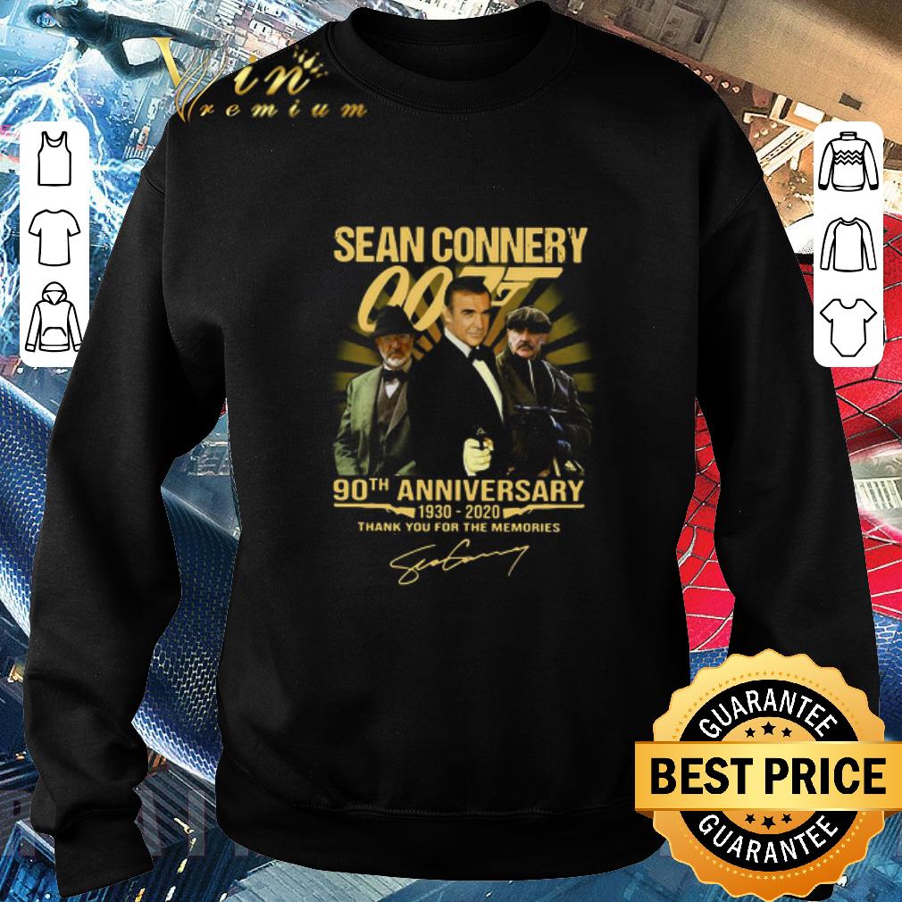 Funny Sean Connery 007 90th Anniversary 1930 2020 Thank You For The Memories Signature shirt
