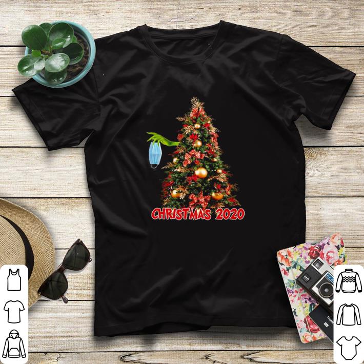 Original Grinch hand holding mask hide on Christmas tree Christmas 2020 shirt sweater