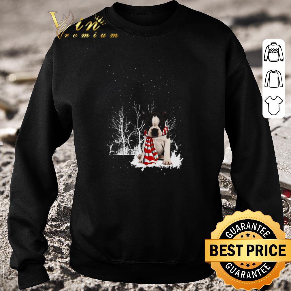 Hot Boston Terrier Snow Scarf Christmas shirt