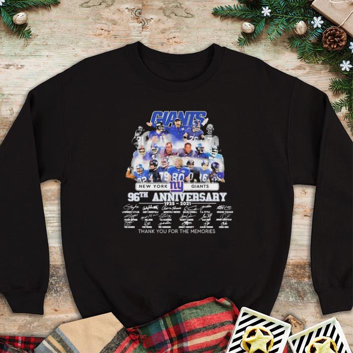 Original Giants New York 96th anniversary 1925 2021 signatures thank you for the memories tshirt sweater