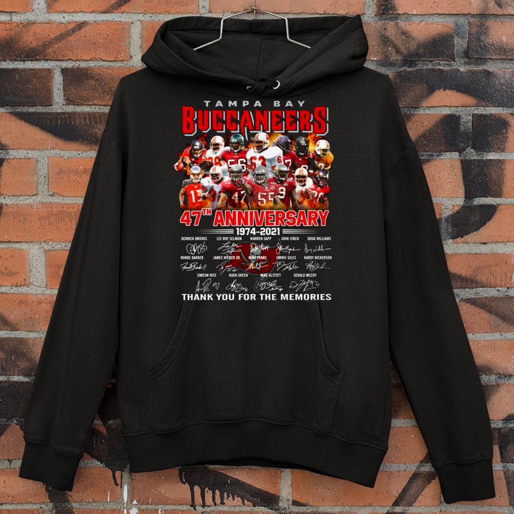 Best Thank You Memories Tampa Bay Buccaneers 47th Anniversary 1974-2021 Signed shirt 8 Thank You Memories Tampa Bay Buccaneers 47th Anniversary 1974-2021 Signed shirt