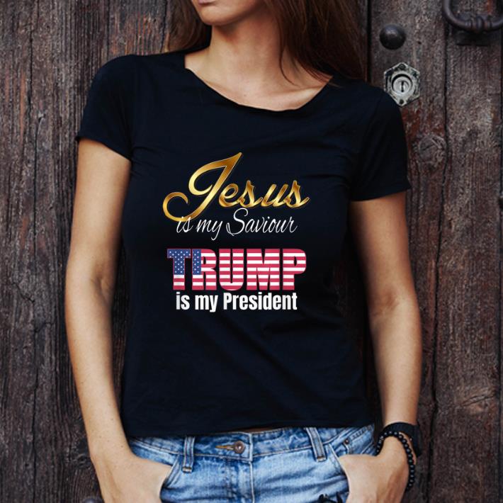 Premium Jesus Is My Saviour Trump Is My President American Flag shirt 6