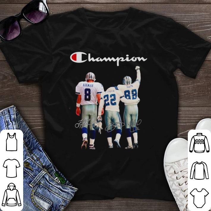 Original Dallas Cowboys champions Aikman Smith Irvin signature shirt sweater 7