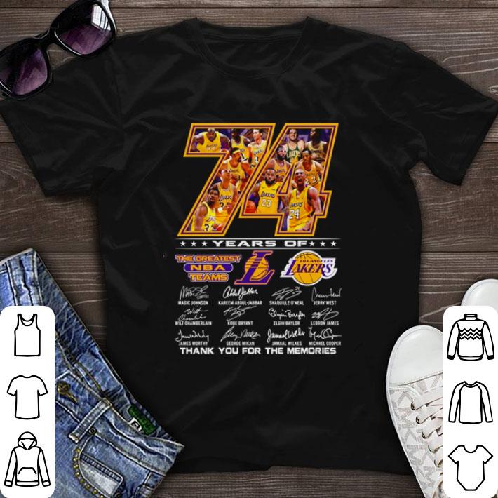Top 74 years of Los Angeles Lakers the greatest NBA teams thank you for the memories shirt sweater 7