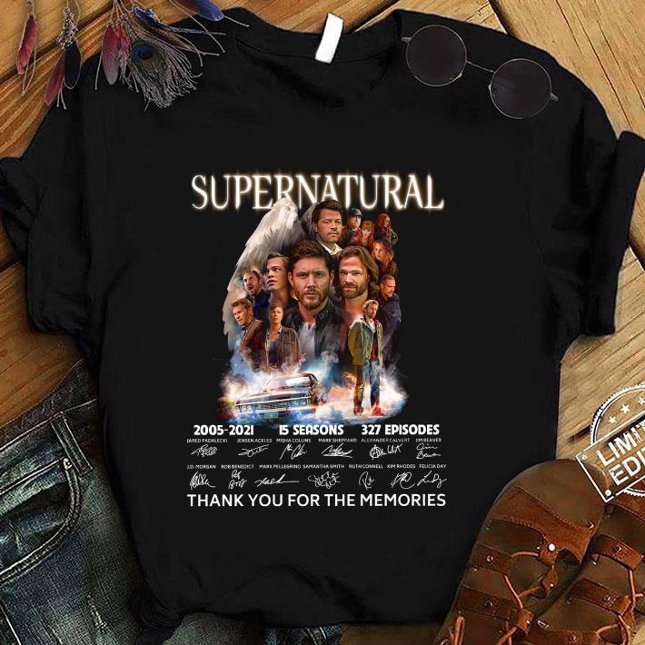 Funny Supernatural TV Show 2005-2021 15 Seasons 327 Episodes Signatures shirt 9