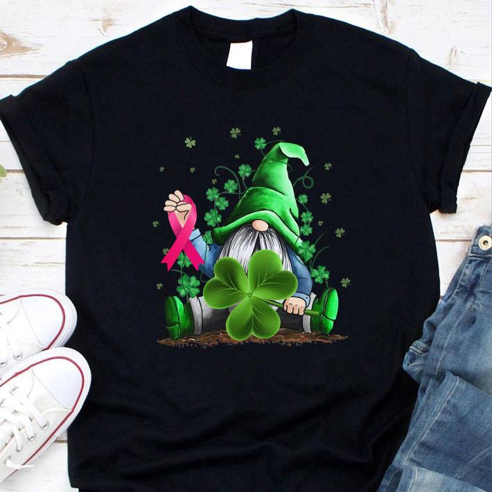 Official Gnome Shamrock Breast Cancer Awareness Irish St. Patrick's day Shirt 7