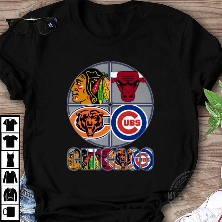 Official Chicago Sports Team Chicago Bears Bulls Cubs and Chicago Blackhawks Shirt 8