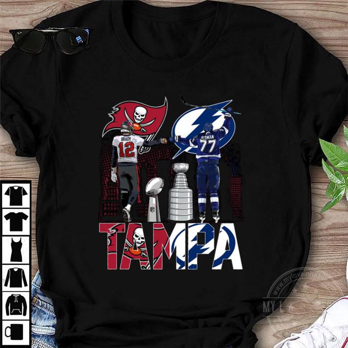 Funny Tampa Champions Tom Brady Victor Hedman Tampa Bay Buccaneers and Lightning shirt 8