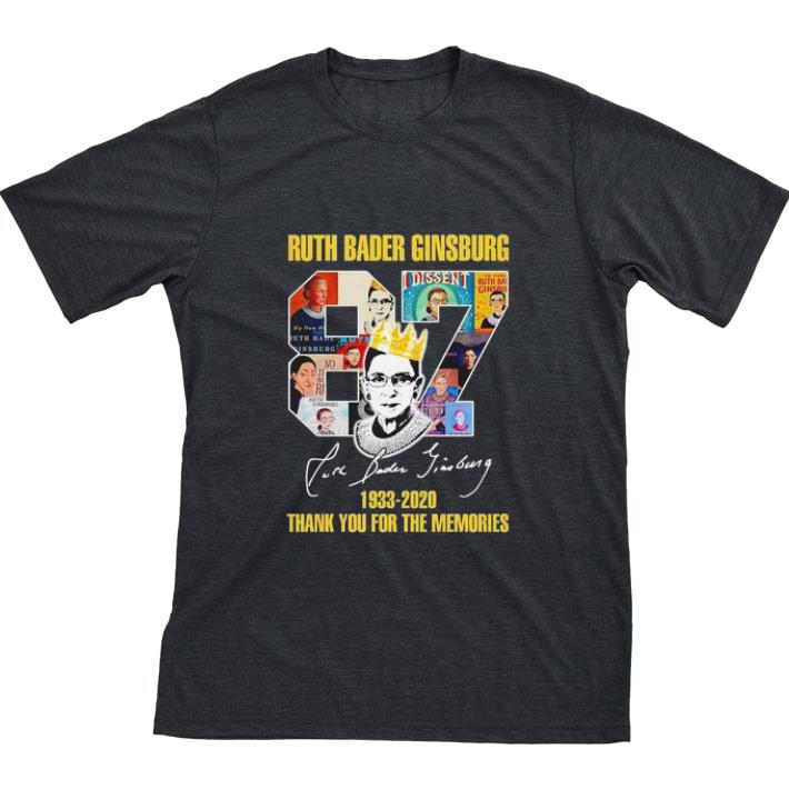 Pretty Ruth Bader Ginsburg 1933-2020 thank you for the memories signature shirt 7