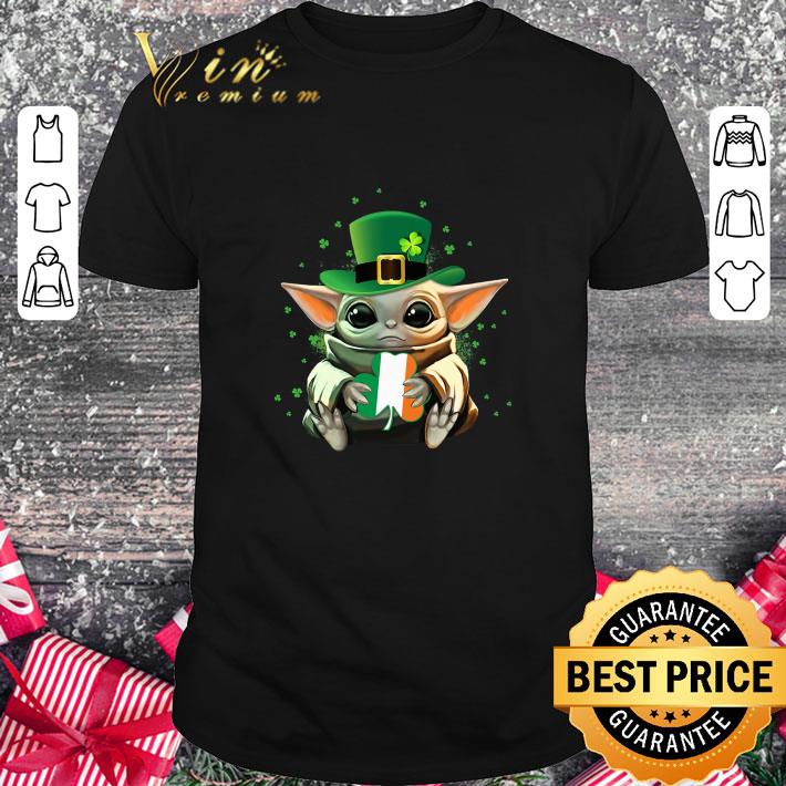 Hot Star Wars Baby Yoda Hug Shamrock St Patrick’s Day Shirt 9